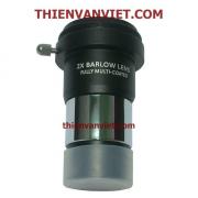 Ống kính Barlow Lens 2x chất lượng cao Fully Multi-Coated Lens, kèm T-adapter